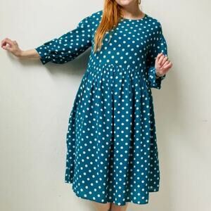 ALTAR HOUSELINE PDX | Monique Dress Ultra Teal Turquoise Polka Dot | Medium